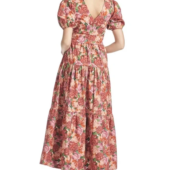 Sachin + Babi Rose Print Ruffled Maxi Dress 10 - Picture 2 of 4